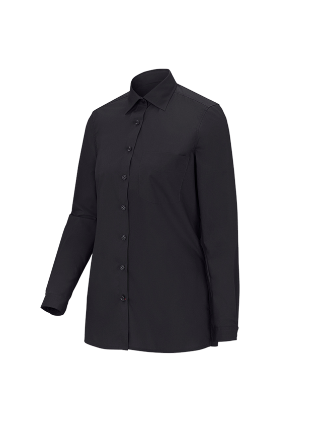 Bovenkleding: e.s. Service-blouse lange mouw + zwart