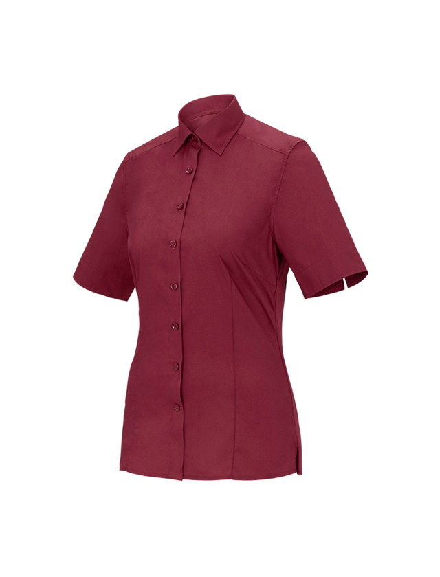 Bovenkleding: Business-blouse e.s.comfort, korte mouw + robijn