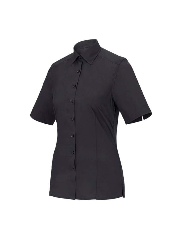 Bovenkleding: Business-blouse e.s.comfort, korte mouw + zwart