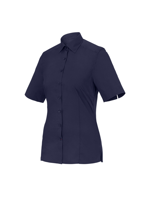 Bovenkleding: Business-blouse e.s.comfort, korte mouw + donkerblauw