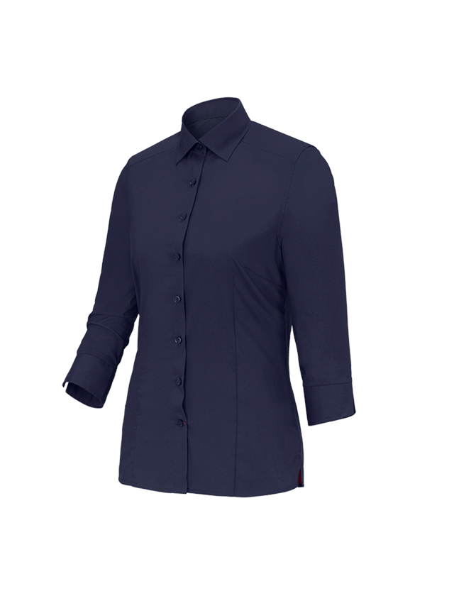 Bovenkleding: Business-blouse e.s.comfort, 3/4-mouw + donkerblauw