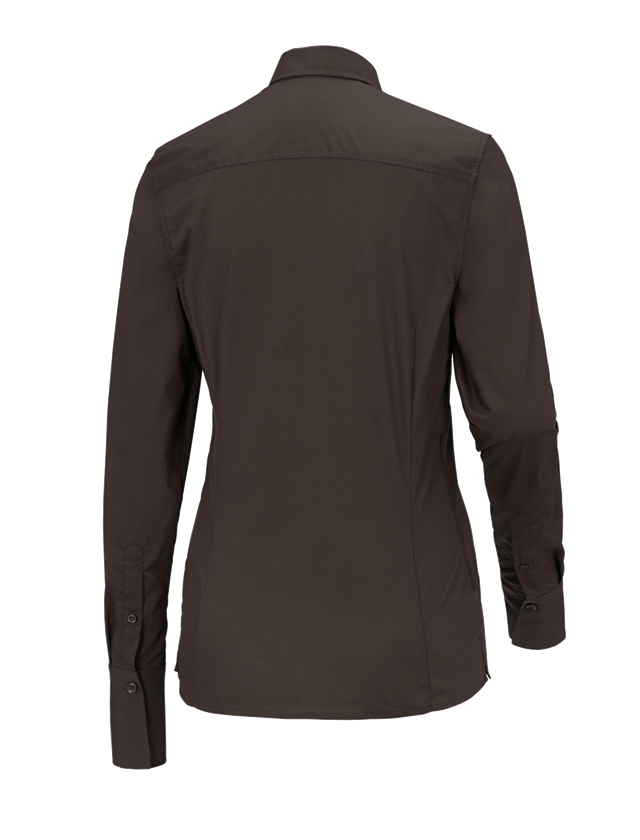 Bovenkleding: Business-blouse e.s.comfort, lange mouw + kastanje 2
