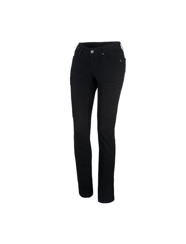 Werkbroeken: e.s. 7-pocket-jeans, dames + zwart