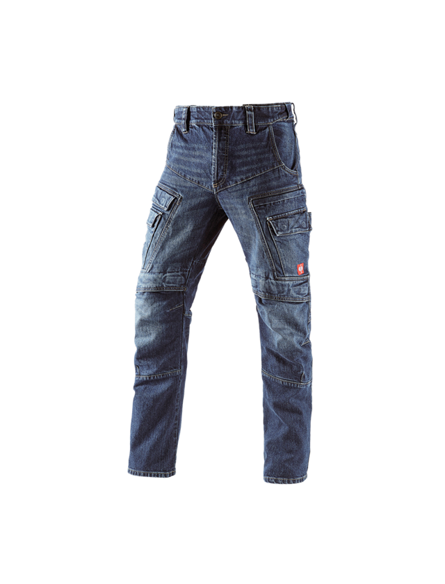 Werkbroeken: e.s. cargo worker-jeans POWERdenim + darkwashed