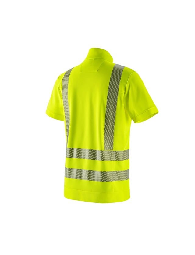 Bovenkleding: e.s. functioneel waarschuwings-ZIP-T-shirt UV + signaalgeel 1