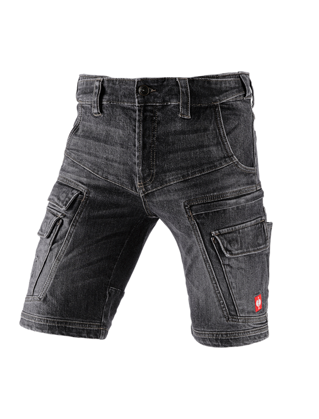 Werkbroeken: e.s. cargo worker-jeans short POWERdenim + blackwashed 2