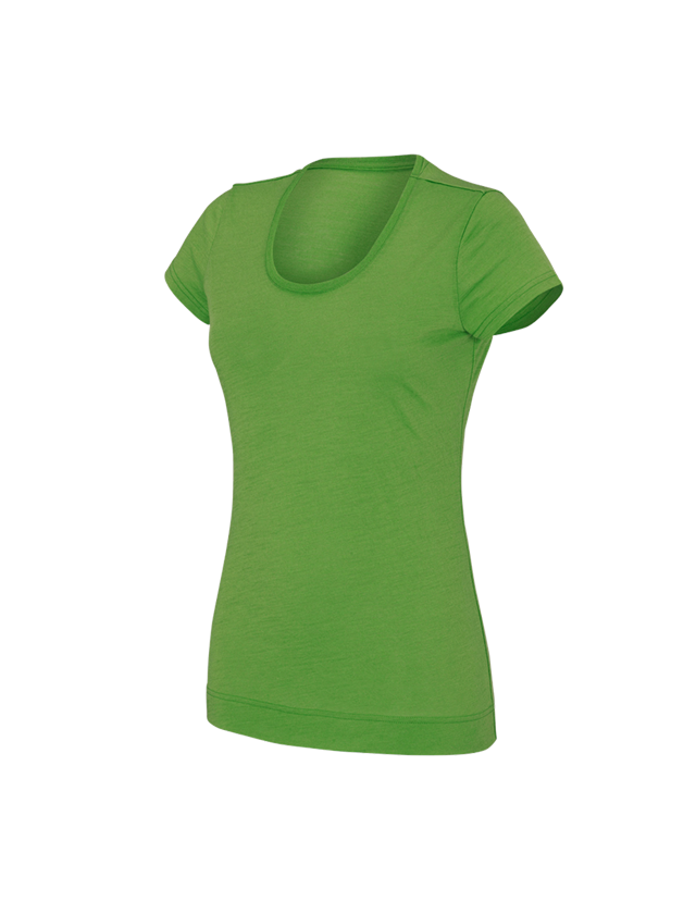 Bovenkleding: e.s. T-Shirt Merino light, dames + zeegroen