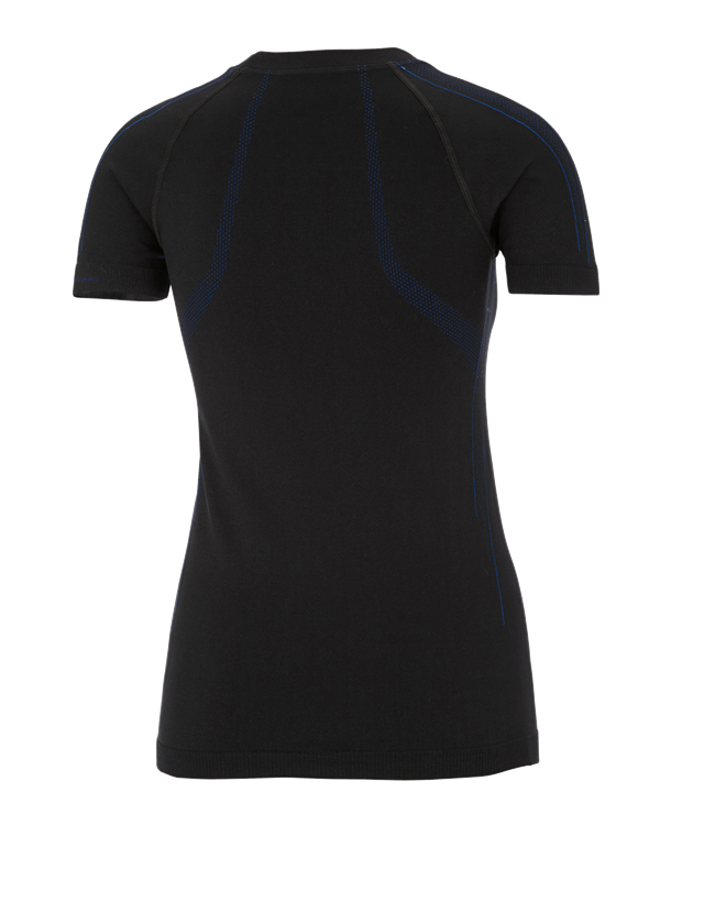 Thermo Ondergoed	: e.s. Functionele-T-Shirt seamless-warm, dames + zwart/gentiaanblauw 3