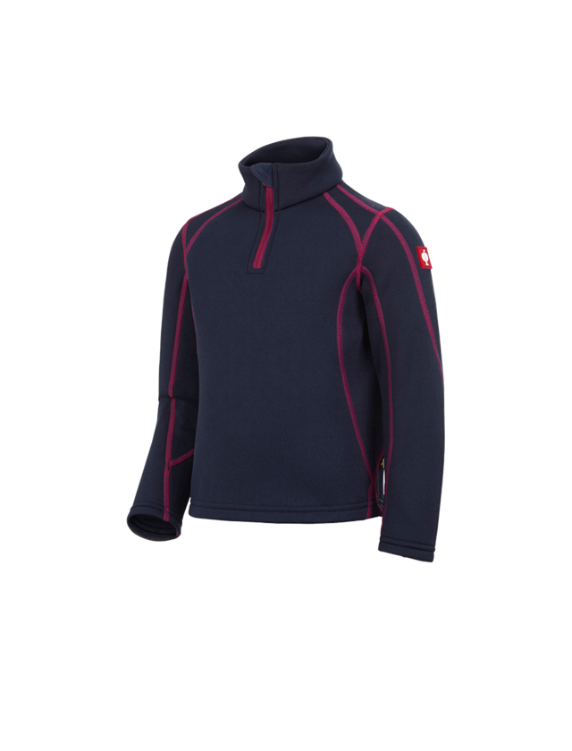 Bovenkleding: Schipperstrui thermo stretch e.s.motion 2020,kind. + donkerblauw/bessen 2