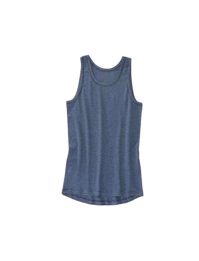 Ondergoed | Thermokleding: e.s. Hemd fijne rib classic + donkerblauw gestreept