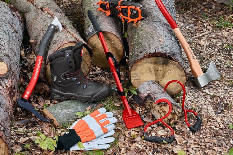 Verdere uitrusting voor de veiligheid op het werk bij bosbouwwerkzaamheden