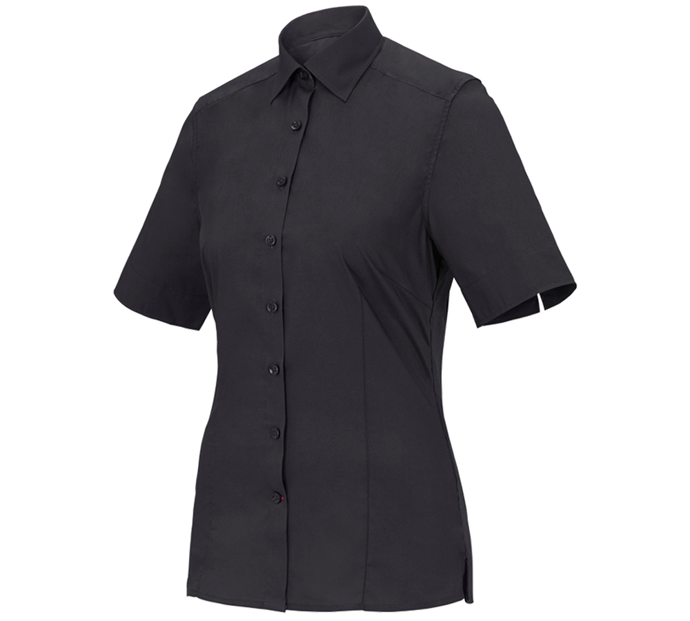 binair relais wacht Business-blouse e.s.comfort, korte mouw zwart | Engelbert Strauss
