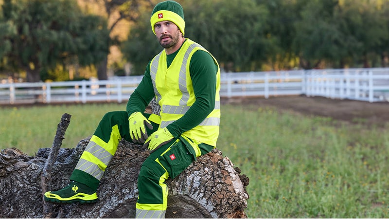 Veiligheidsoutfit in groen/signaalgeel voor heren
